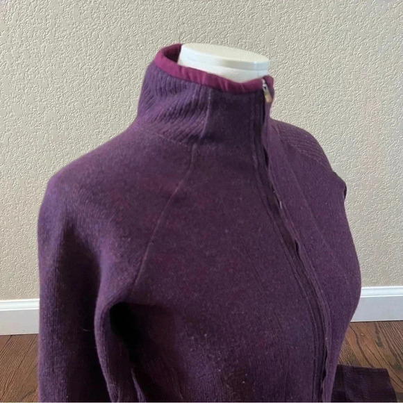 Mountain Hardwear Sarafin Cardigan Full Zip Sweater Women Sm Wool Blend Purple - Picture 2 of 16